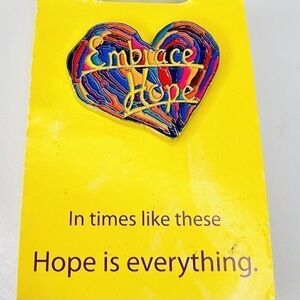 Embrace Hope Colorful Heart Collectors Metal Lapel Pin Pinback Colorful 1309